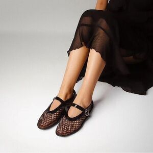 Mesh Ballet Flats - Black